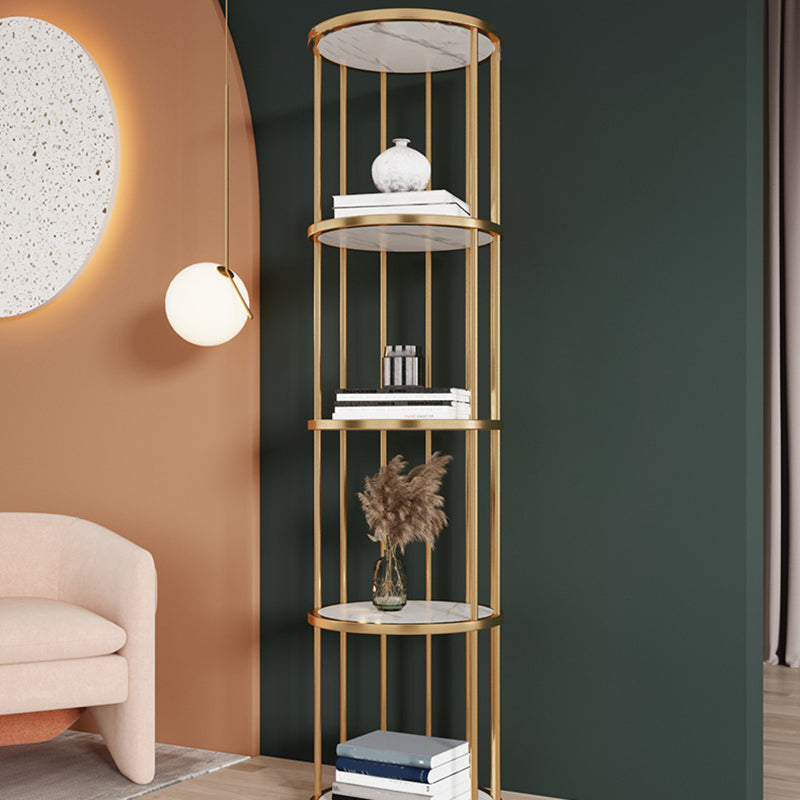 Scandinavian Metal Corner Bookshelf Open Vertical Bookshelf for Living Room Clearhalo 'Bookcases' 'furn' 'furn_bookcases' 'Furniture' 'furniture_bookcases' 'kitchen' 'kitchen_bookcases' 'Living Room Furniture' 'Office Furniture' 4719771