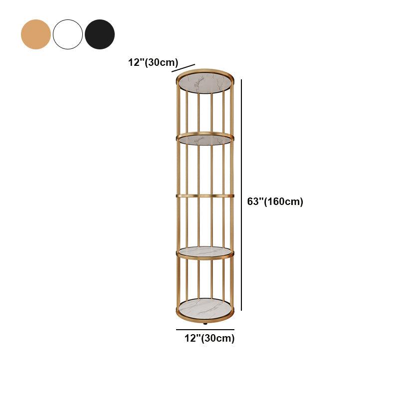 Scandinavian Metal Corner Bookshelf Open Vertical Bookshelf for Living Room Clearhalo 'Bookcases' 'furn' 'furn_bookcases' 'Furniture' 'furniture_bookcases' 'kitchen' 'kitchen_bookcases' 'Living Room Furniture' 'Office Furniture' 4719777