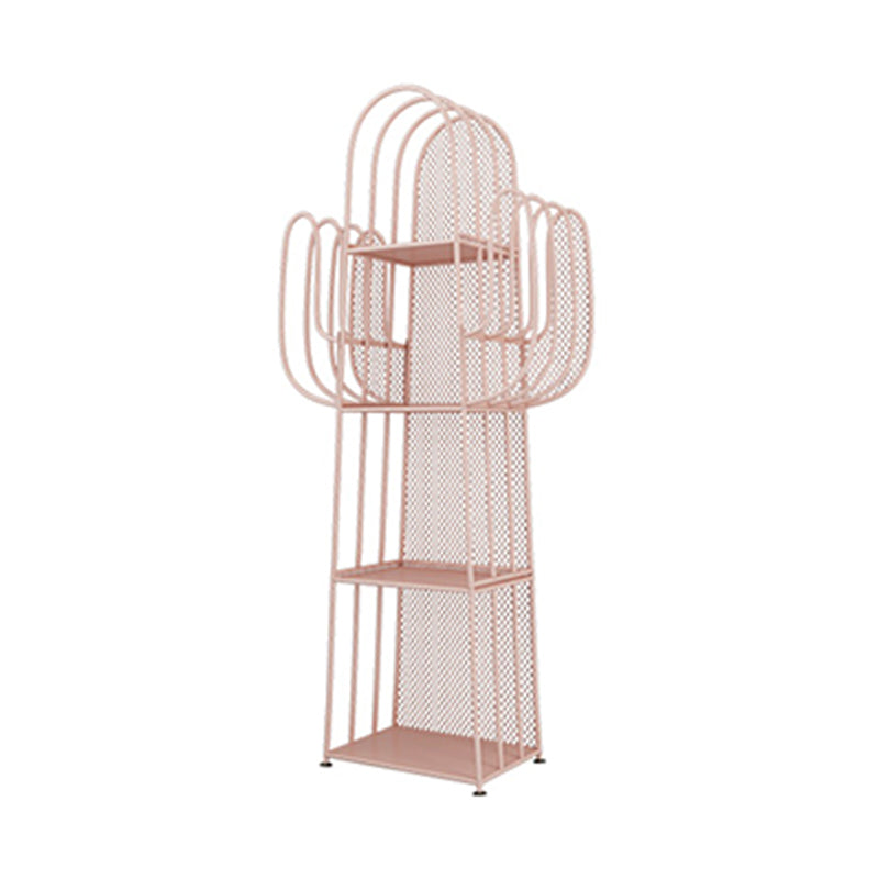 Closed Back Metal Bookcase Scandinavian Style Bookshelf for Home Office Pink Clearhalo 'Bookcases' 'furn' 'furn_bookcases' 'Furniture' 'furniture_bookcases' 'kitchen' 'kitchen_bookcases' 'Living Room Furniture' 'Office Furniture' 4719780