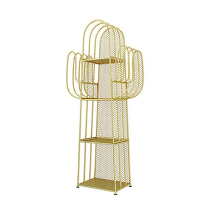 Closed Back Metal Bookcase Scandinavian Style Bookshelf for Home Office Gold Clearhalo 'Bookcases' 'furn' 'furn_bookcases' 'Furniture' 'furniture_bookcases' 'kitchen' 'kitchen_bookcases' 'Living Room Furniture' 'Office Furniture' 4719786