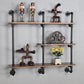 Industrial Wall Mounted Bookshelf with Black Iron Frame Pine Wood Shelf Clearhalo 'Bookcases' 'furn' 'furn_bookcases' 'Furniture' 'furniture_bookcases' 'kitchen' 'kitchen_bookcases' 'Living Room Furniture' 'Office Furniture' 4719798