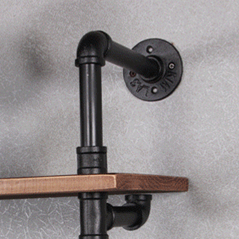 Industrial Wall Mounted Bookshelf with Black Iron Frame Pine Wood Shelf Clearhalo 'Bookcases' 'furn' 'furn_bookcases' 'Furniture' 'furniture_bookcases' 'kitchen' 'kitchen_bookcases' 'Living Room Furniture' 'Office Furniture' 4719804