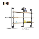 Industrial Wall Mounted Bookshelf with Black Iron Frame Pine Wood Shelf Clearhalo 'Bookcases' 'furn' 'furn_bookcases' 'Furniture' 'furniture_bookcases' 'kitchen' 'kitchen_bookcases' 'Living Room Furniture' 'Office Furniture' 4719812