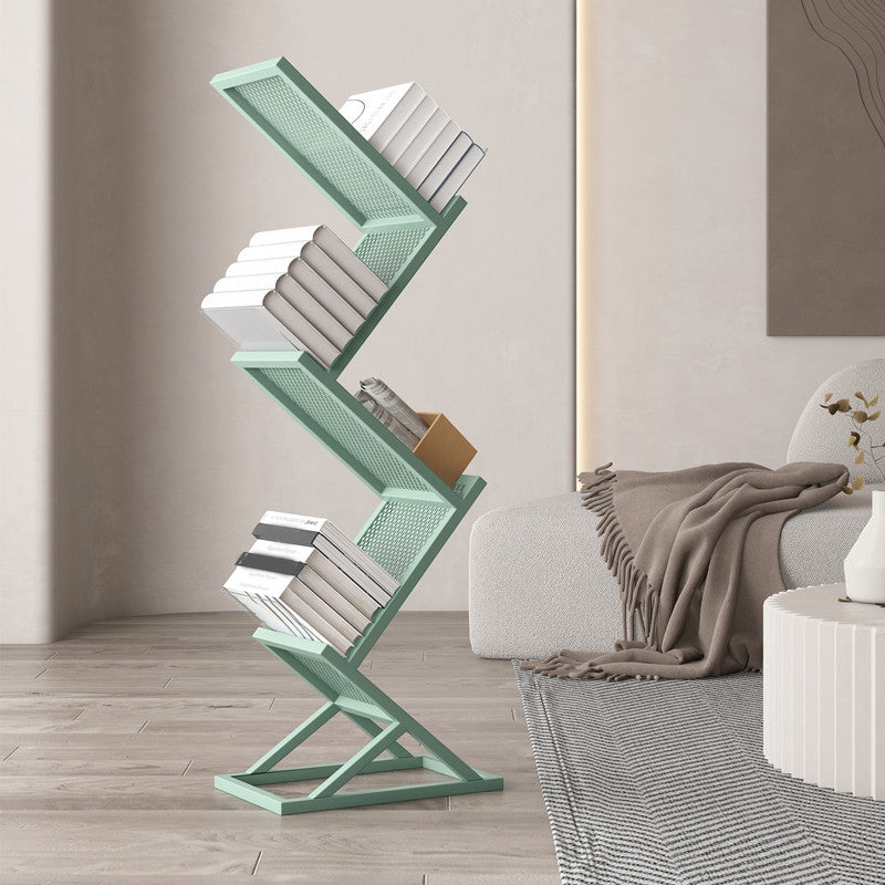 Closed Back Bookshelf Scandinavian Style Metal Bookcase for Home Office Green Clearhalo 'Bookcases' 'furn' 'furn_bookcases' 'Furniture' 'furniture_bookcases' 'kitchen' 'kitchen_bookcases' 'Living Room Furniture' 'Office Furniture' 4719817