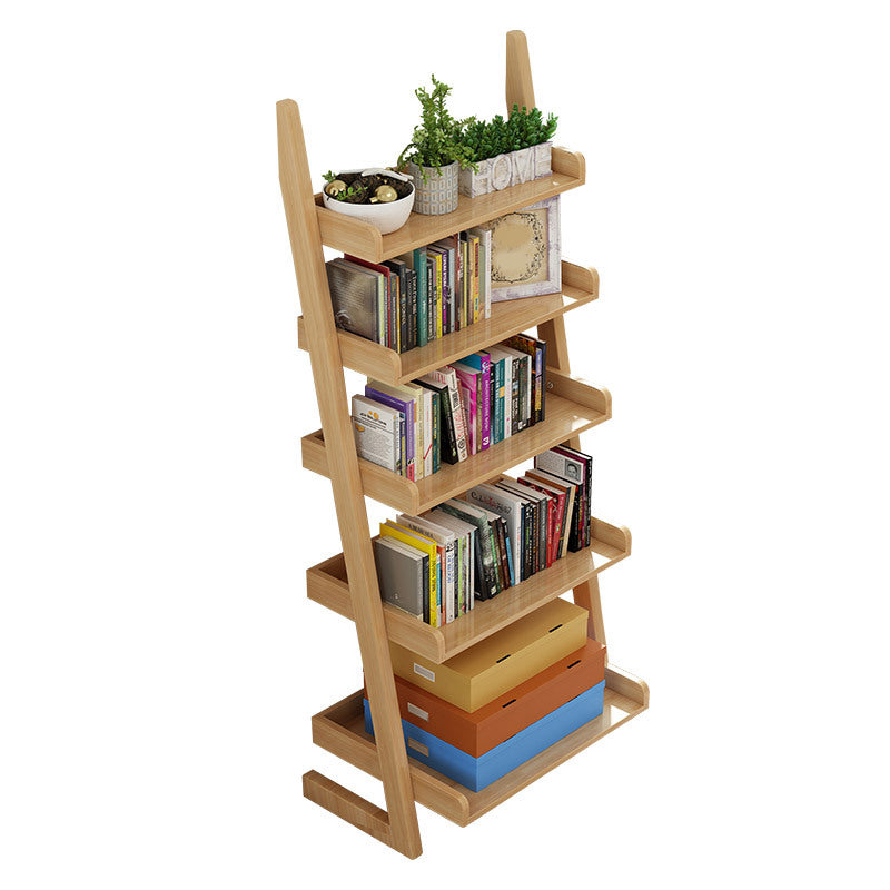 Rubber Wood Ladder Bookshelf Modern Open Back Bookshelf for Home Office Clearhalo 'Bookcases' 'Furniture' 'furniture_bookcases' 'kitchen' 'kitchen_bookcases' 'Living Room Furniture' 'Office Furniture' 4719829