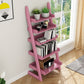 Rubber Wood Ladder Bookshelf Modern Open Back Bookshelf for Home Office Pink Clearhalo 'Bookcases' 'Furniture' 'furniture_bookcases' 'kitchen' 'kitchen_bookcases' 'Living Room Furniture' 'Office Furniture' 4719834