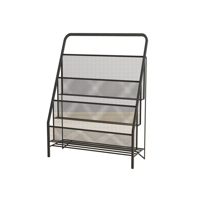 Industrial Iron Ladder Bookshelf Closed Back Vertical Bookshelf for Home 16.9"L x 9.1"W x 25.2"H Black Clearhalo 'Bookcases' 'furn' 'furn_bookcases' 'Furniture' 'furniture_bookcases' 'kitchen' 'kitchen_bookcases' 'Living Room Furniture' 'Office Furniture' 4726183