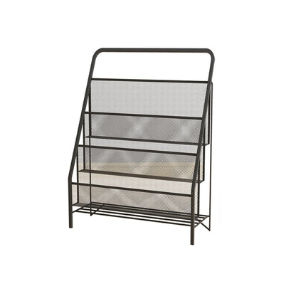Industrial Iron Ladder Bookshelf Closed Back Vertical Bookshelf for Home 16.9"L x 9.1"W x 25.2"H Black Clearhalo 'Bookcases' 'furn' 'furn_bookcases' 'Furniture' 'furniture_bookcases' 'kitchen' 'kitchen_bookcases' 'Living Room Furniture' 'Office Furniture' 4726183