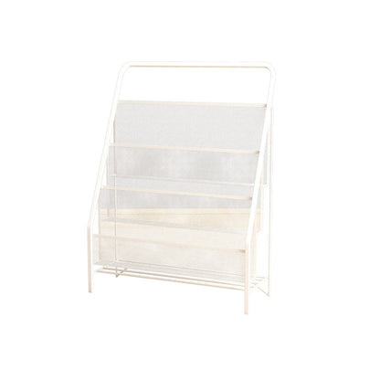 Industrial Ladder Bookshelf Iron Closed Back Bookshelf for Home 16.9"L x 9.1"W x 25.2"H White Clearhalo 'Bookcases' 'furn' 'furn_bookcases' 'Furniture' 'furniture_bookcases' 'kitchen' 'kitchen_bookcases' 'Living Room Furniture' 'Office Furniture' 4726199