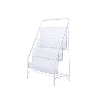 Iron Scandinavian Ladder Bookshelf Vertical Closed Back Bookshelf for Home 16.9"L x 9.1"W x 25.2"H White Clearhalo 'Bookcases' 'furn' 'furn_bookcases' 'Furniture' 'furniture_bookcases' 'kitchen' 'kitchen_bookcases' 'Living Room Furniture' 'Office Furniture' 4726210