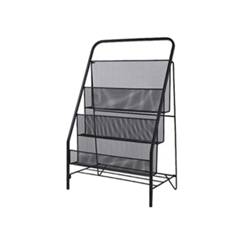 Iron Scandinavian Ladder Bookshelf Vertical Closed Back Bookshelf for Home 16.9"L x 9.1"W x 25.2"H Black Clearhalo 'Bookcases' 'furn' 'furn_bookcases' 'Furniture' 'furniture_bookcases' 'kitchen' 'kitchen_bookcases' 'Living Room Furniture' 'Office Furniture' 4726211