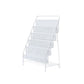 Iron Scandinavian Ladder Bookshelf Vertical Closed Back Bookshelf for Home 22.4"L x 13"W x 34.3"H White Clearhalo 'Bookcases' 'furn' 'furn_bookcases' 'Furniture' 'furniture_bookcases' 'kitchen' 'kitchen_bookcases' 'Living Room Furniture' 'Office Furniture' 4726219