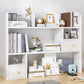 Modern Style Bookcase Open Back Horizontal Shelf Bookcase for Home Office White 2 Clearhalo 'Bookcases' 'Furniture' 'furniture_bookcases' 'kitchen' 'kitchen_bookcases' 'Living Room Furniture' 'Office Furniture' 4726249