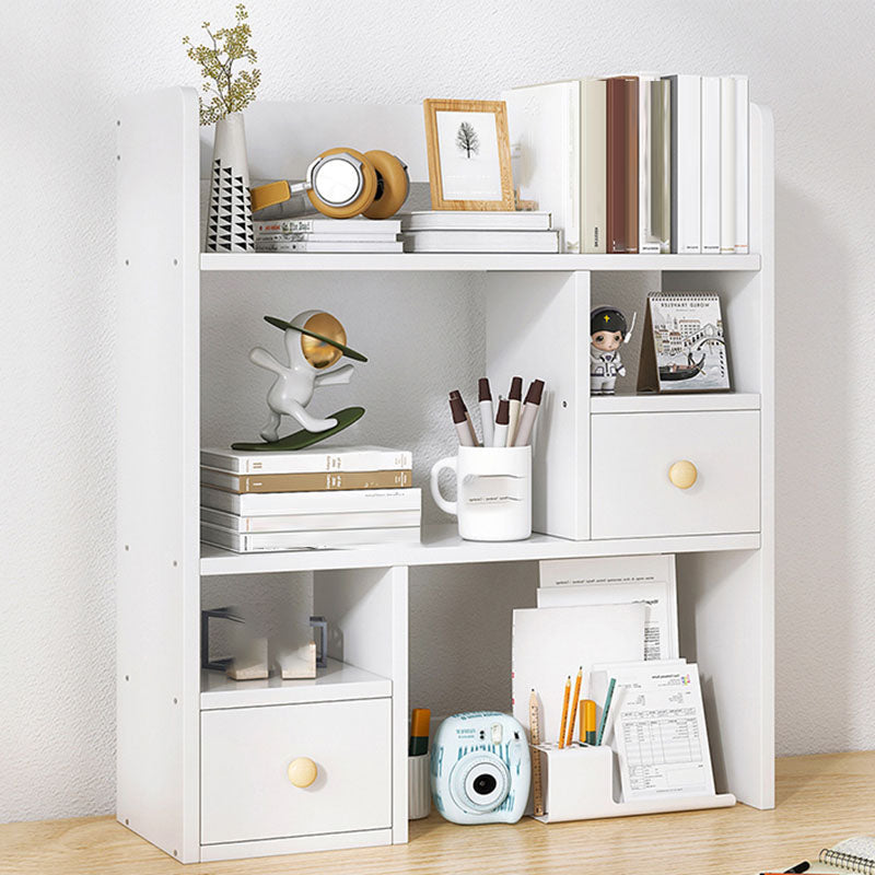 Modern Style Bookcase Open Back Horizontal Shelf Bookcase for Home Office White 23.6"L x 6.7"W x 31.5"H 2 Clearhalo 'Bookcases' 'Furniture' 'furniture_bookcases' 'kitchen' 'kitchen_bookcases' 'Living Room Furniture' 'Office Furniture' 4726252