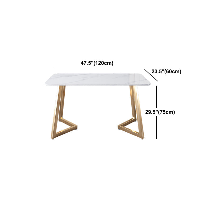 Metal Traditional Luxury Rectangle Indoor Table Sintered Stone Dining Table with Sled Base Clearhalo ' dining_table' 'Dining Tables & Seating' 'Dining Tables' 'furn' 'furn_dining_table' 'Furniture' 'furniture_dining_table' 'Kitchen & Dining Furniture' 'kitchen&dining_furn' 'kitchen' 'kitchen_dining_table' 4726909