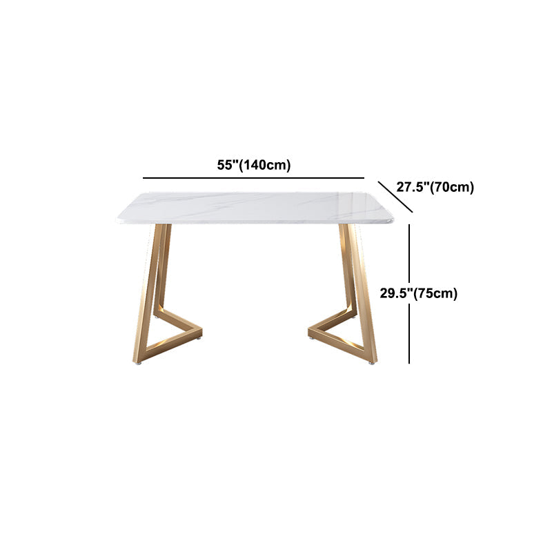 Metal Traditional Luxury Rectangle Indoor Table Sintered Stone Dining Table with Sled Base Clearhalo ' dining_table' 'Dining Tables & Seating' 'Dining Tables' 'furn' 'furn_dining_table' 'Furniture' 'furniture_dining_table' 'Kitchen & Dining Furniture' 'kitchen&dining_furn' 'kitchen' 'kitchen_dining_table' 4726910