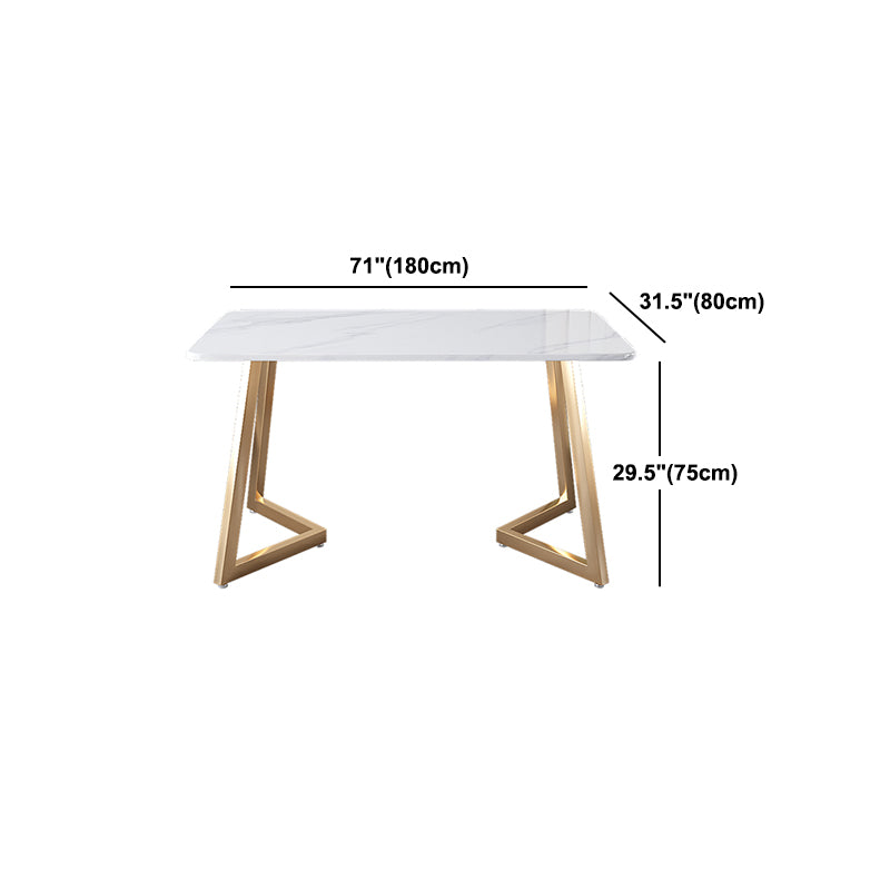 Metal Traditional Luxury Rectangle Indoor Table Sintered Stone Dining Table with Sled Base Clearhalo ' dining_table' 'Dining Tables & Seating' 'Dining Tables' 'furn' 'furn_dining_table' 'Furniture' 'furniture_dining_table' 'Kitchen & Dining Furniture' 'kitchen&dining_furn' 'kitchen' 'kitchen_dining_table' 4726912