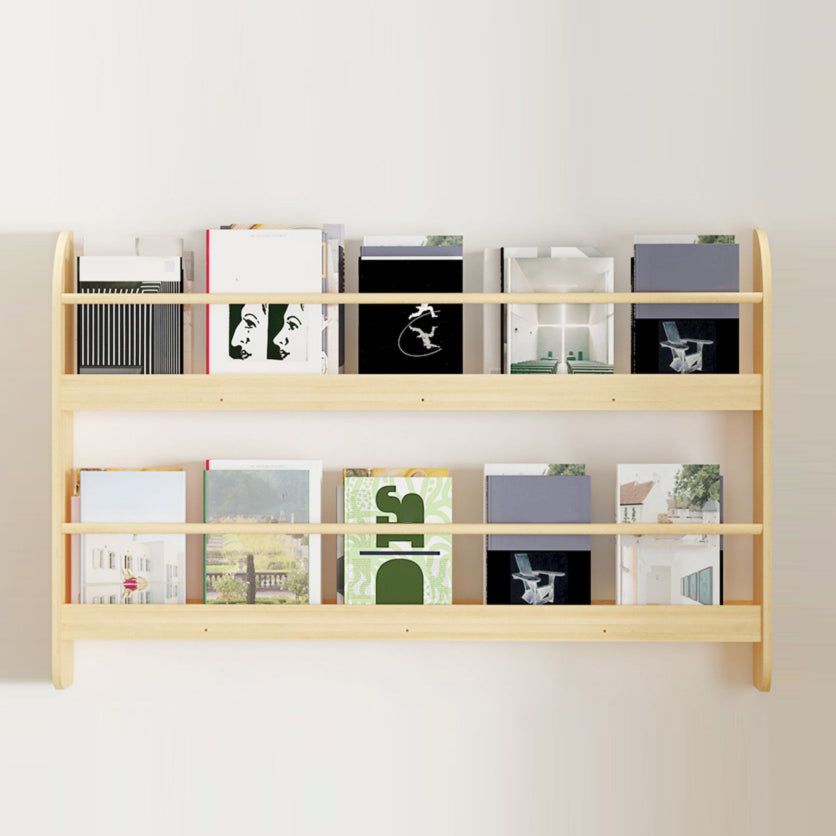 2-Shelf Floating Bookcase Contemporary Style Wood Wall Mounted Book Shelf Clearhalo 'Bookcases' 'furn' 'furn_bookcases' 'Furniture' 'furniture_bookcases' 'kitchen' 'kitchen_bookcases' 'Living Room Furniture' 'Office Furniture' 4726929