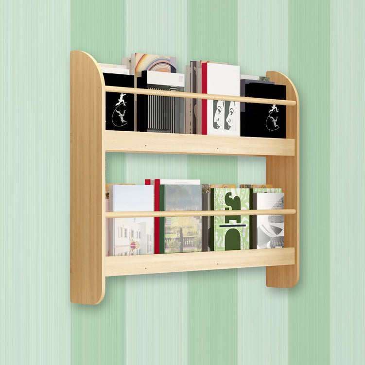 2-Shelf Floating Bookcase Contemporary Style Wood Wall Mounted Book Shelf 31.5"L x 4.3"W x 24.4"H Natural Clearhalo 'Bookcases' 'furn' 'furn_bookcases' 'Furniture' 'furniture_bookcases' 'kitchen' 'kitchen_bookcases' 'Living Room Furniture' 'Office Furniture' 4726940