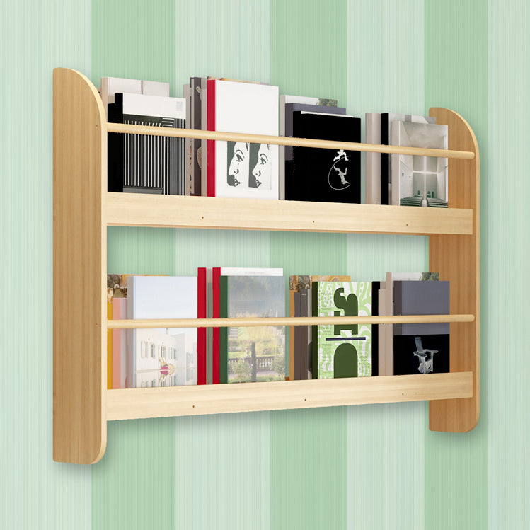 2-Shelf Floating Bookcase Contemporary Style Wood Wall Mounted Book Shelf 39.4"L x 4.3"W x 24.4"H Natural Clearhalo 'Bookcases' 'furn' 'furn_bookcases' 'Furniture' 'furniture_bookcases' 'kitchen' 'kitchen_bookcases' 'Living Room Furniture' 'Office Furniture' 4726941