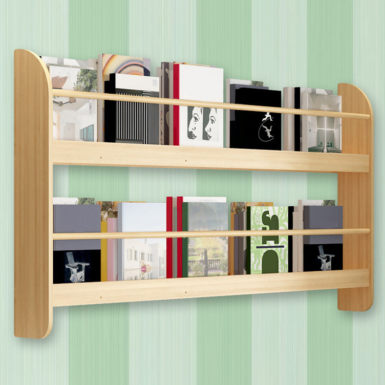2-Shelf Floating Bookcase Contemporary Style Wood Wall Mounted Book Shelf 47.2"L x 4.3"W x 24.4"H Natural Clearhalo 'Bookcases' 'furn' 'furn_bookcases' 'Furniture' 'furniture_bookcases' 'kitchen' 'kitchen_bookcases' 'Living Room Furniture' 'Office Furniture' 4726942