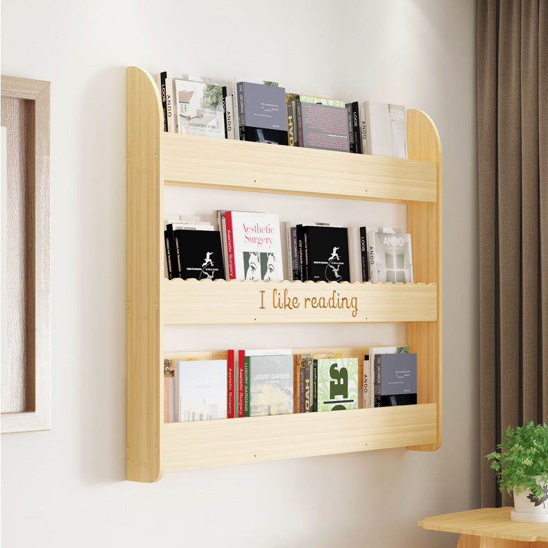 Contemporary Style Bookshelf Solid Wood Wall Mounted Bookcase for Home Office Clearhalo 'Bookcases' 'furn' 'furn_bookcases' 'Furniture' 'furniture_bookcases' 'kitchen' 'kitchen_bookcases' 'Living Room Furniture' 'Office Furniture' 4726967