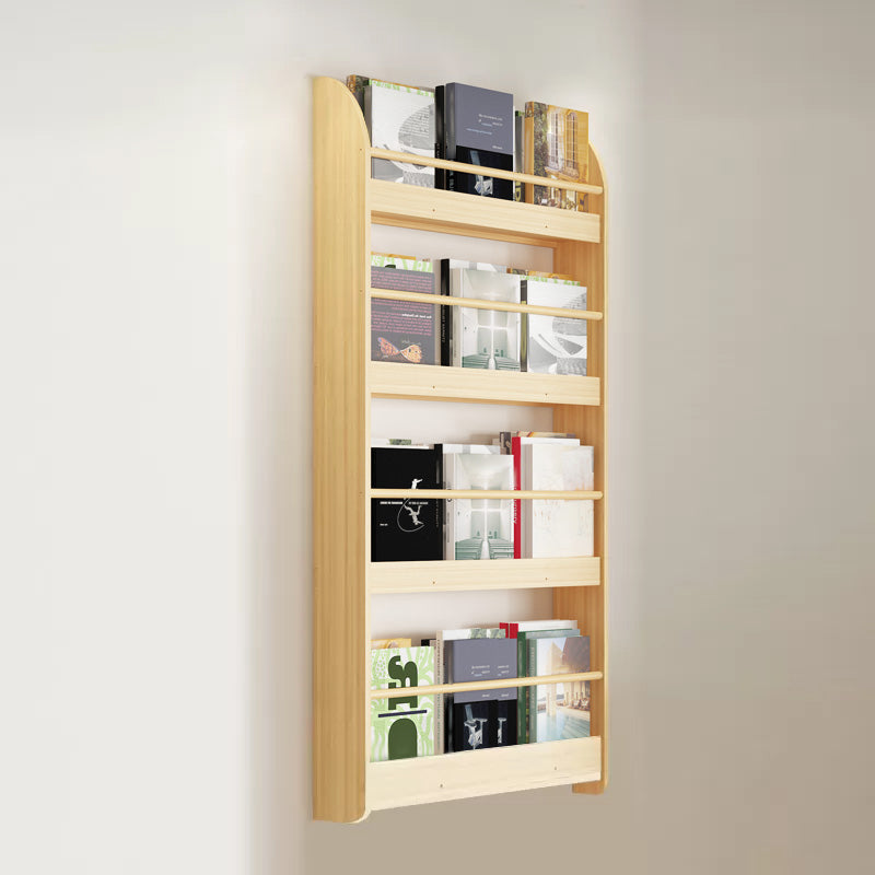 Wood Floating Bookcase Contemporary Style Wall Mounted Book Shelf 23.6"L x 4.7"W x 46.5"H Clearhalo 'Bookcases' 'furn' 'furn_bookcases' 'Furniture' 'furniture_bookcases' 'kitchen' 'kitchen_bookcases' 'Living Room Furniture' 'Office Furniture' 4726990
