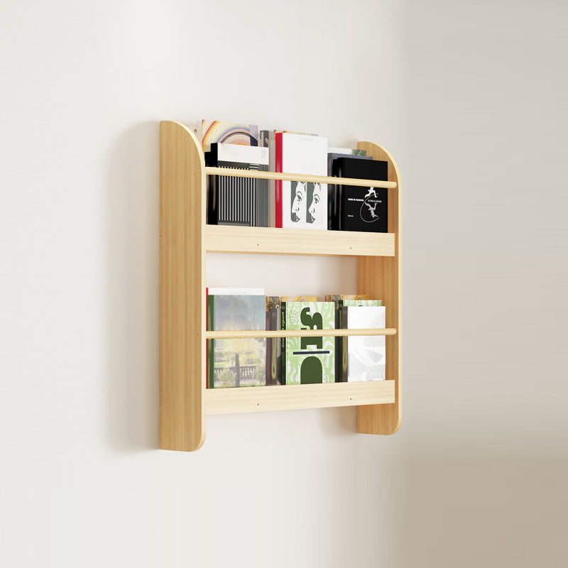 Wood Floating Bookcase Contemporary Style Wall Mounted Book Shelf 23.6"L x 4.7"W x 24"H Clearhalo 'Bookcases' 'furn' 'furn_bookcases' 'Furniture' 'furniture_bookcases' 'kitchen' 'kitchen_bookcases' 'Living Room Furniture' 'Office Furniture' 4726991