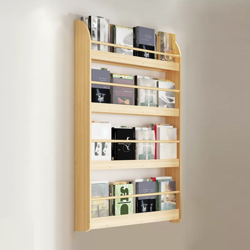 Wood Floating Bookcase Contemporary Style Wall Mounted Book Shelf 31.5"L x 4.7"W x 46.5"H Clearhalo 'Bookcases' 'furn' 'furn_bookcases' 'Furniture' 'furniture_bookcases' 'kitchen' 'kitchen_bookcases' 'Living Room Furniture' 'Office Furniture' 4726992