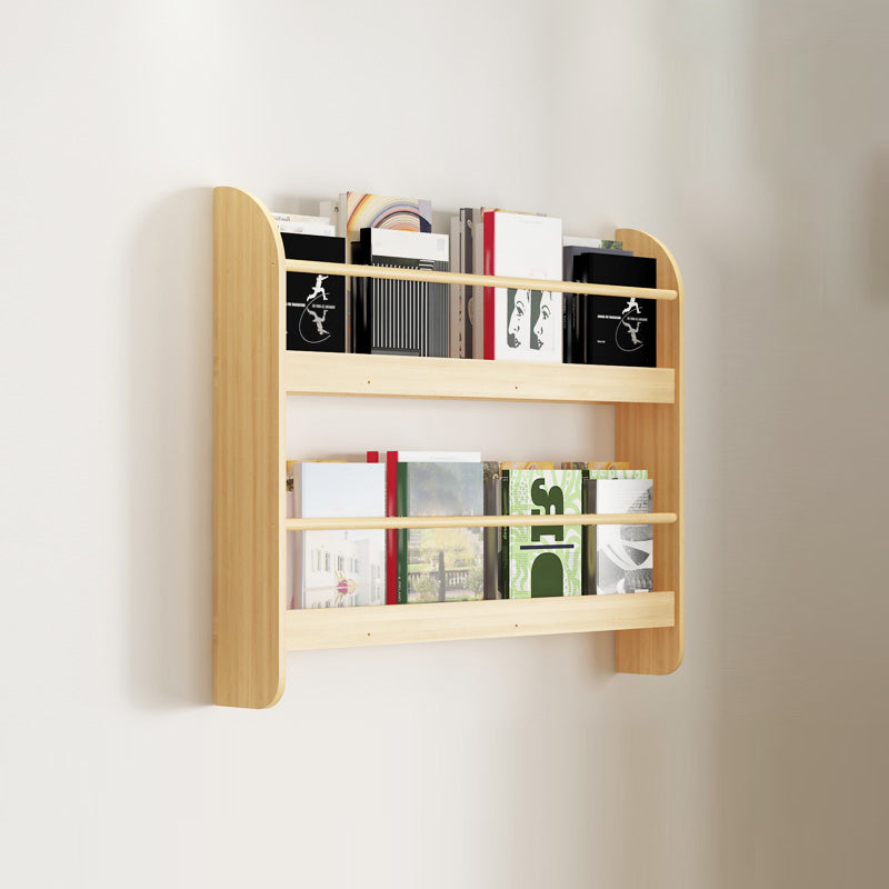 Wood Floating Bookcase Contemporary Style Wall Mounted Book Shelf 31.5"L x 4.7"W x 24"H Clearhalo 'Bookcases' 'furn' 'furn_bookcases' 'Furniture' 'furniture_bookcases' 'kitchen' 'kitchen_bookcases' 'Living Room Furniture' 'Office Furniture' 4726998