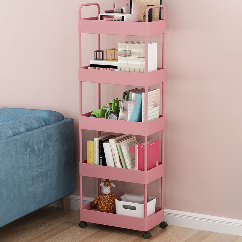 Contemporary Style Bookshelf with Casters Wheel Book Shelf for Home Office Study Room Clearhalo 'Bookcases' 'furn' 'furn_bookcases' 'Furniture' 'furniture_bookcases' 'kitchen' 'kitchen_bookcases' 'Living Room Furniture' 'Office Furniture' 4727027