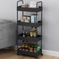 Contemporary Style Bookshelf with Casters Wheel Book Shelf for Home Office Study Room 15.7"L x 8.7"W x 35.4"H Black Clearhalo 'Bookcases' 'furn' 'furn_bookcases' 'Furniture' 'furniture_bookcases' 'kitchen' 'kitchen_bookcases' 'Living Room Furniture' 'Office Furniture' 4727044
