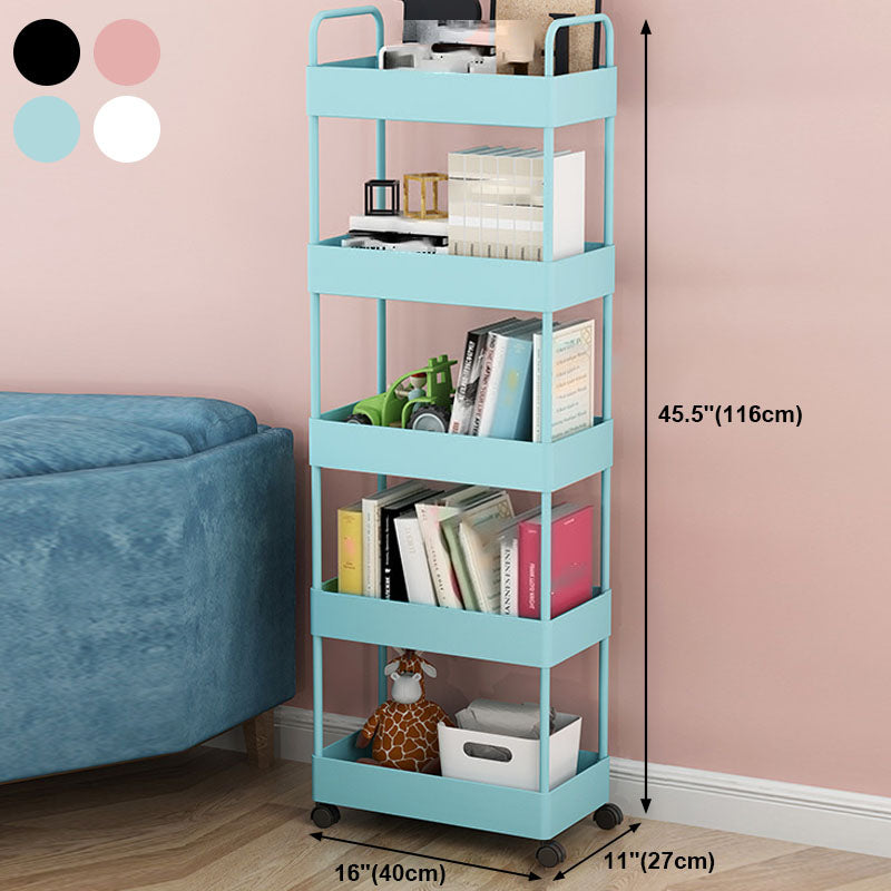 Contemporary Style Bookshelf with Casters Wheel Book Shelf for Home Office Study Room Clearhalo 'Bookcases' 'furn' 'furn_bookcases' 'Furniture' 'furniture_bookcases' 'kitchen' 'kitchen_bookcases' 'Living Room Furniture' 'Office Furniture' 4727061