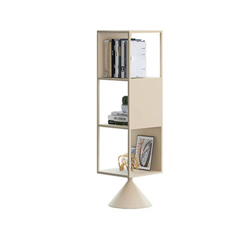 Contemporary Style Bookshelf Open Shelf Bookcase for Home Office Study Room 11.8"L x 11.8"W x 46.5"H Off-White Clearhalo 'Bookcases' 'furn' 'furn_bookcases' 'Furniture' 'furniture_bookcases' 'kitchen' 'kitchen_bookcases' 'Living Room Furniture' 'Office Furniture' 4727064