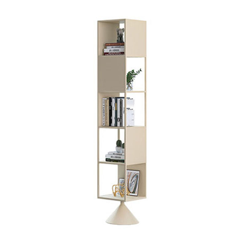 Contemporary Style Bookshelf Open Shelf Bookcase for Home Office Study Room 11.8"L x 11.8"W x 70.1"H Off-White Clearhalo 'Bookcases' 'furn' 'furn_bookcases' 'Furniture' 'furniture_bookcases' 'kitchen' 'kitchen_bookcases' 'Living Room Furniture' 'Office Furniture' 4727065