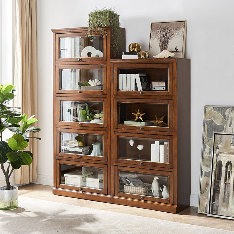 Solid Wood Standard Bookcase Contemporary Vertical Bookcase with Glass Doors Clearhalo 'Bookcases' 'furn' 'furn_bookcases' 'Furniture' 'furniture_bookcases' 'kitchen' 'kitchen_bookcases' 'Living Room Furniture' 'Office Furniture' 4727103