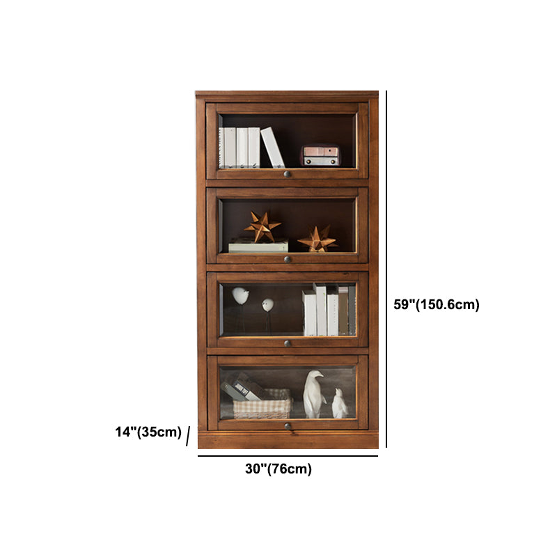 Solid Wood Standard Bookcase Contemporary Vertical Bookcase with Glass Doors Clearhalo 'Bookcases' 'furn' 'furn_bookcases' 'Furniture' 'furniture_bookcases' 'kitchen' 'kitchen_bookcases' 'Living Room Furniture' 'Office Furniture' 4727105