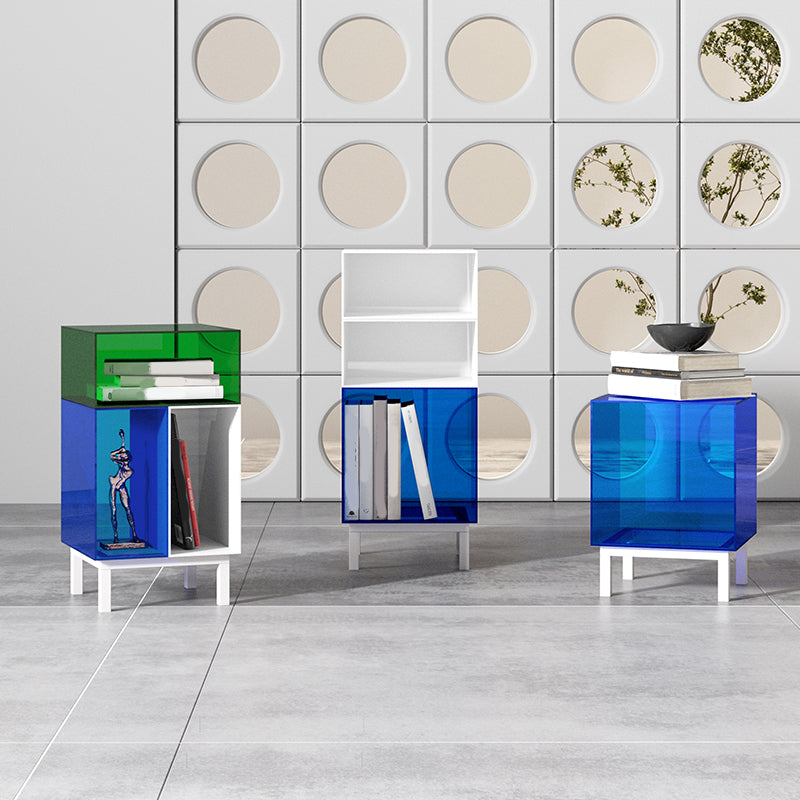 Closed Back Bookcase Contemporary Style Bookshelf in Acrylic for Home Office Clearhalo 'Bookcases' 'furn' 'furn_bookcases' 'Furniture' 'furniture_bookcases' 'kitchen' 'kitchen_bookcases' 'Living Room Furniture' 'Office Furniture' 4727109