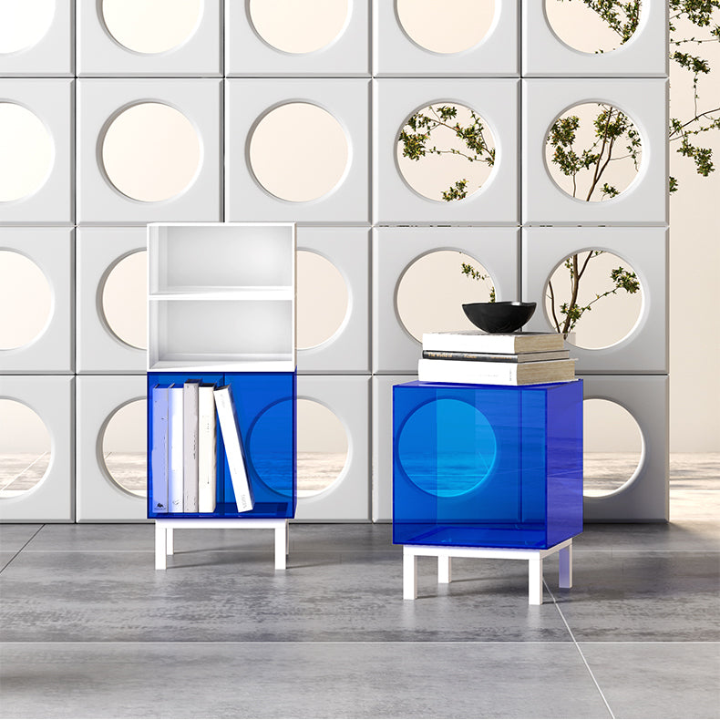 Closed Back Bookcase Contemporary Style Bookshelf in Acrylic for Home Office Clearhalo 'Bookcases' 'furn' 'furn_bookcases' 'Furniture' 'furniture_bookcases' 'kitchen' 'kitchen_bookcases' 'Living Room Furniture' 'Office Furniture' 4727112