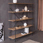 5-Shelf Industrial Open Etagere Bookshelf with Iron Frame Pine Wood Shelf Clearhalo 'Bookcases' 'furn' 'furn_bookcases' 'Furniture' 'furniture_bookcases' 'kitchen' 'kitchen_bookcases' 'Living Room Furniture' 'Office Furniture' 4727116