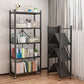 Contemporary Folding Steel Etagere Bookshelf with Caster Wheels Clearhalo 'Bookcases' 'furn' 'furn_bookcases' 'Furniture' 'furniture_bookcases' 'kitchen' 'kitchen_bookcases' 'Living Room Furniture' 'Office Furniture' 4727122