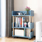 3-Shelf Manufactured Wood Etagere Bookshelf with Caster Wheels Blue Clearhalo 'Bookcases' 'furn' 'furn_bookcases' 'Furniture' 'furniture_bookcases' 'kitchen' 'kitchen_bookcases' 'Living Room Furniture' 'Office Furniture' 4727139