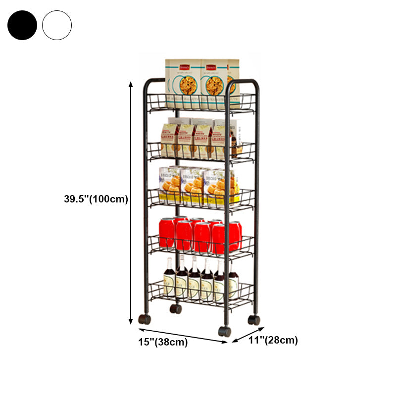 11"W Bookshelf Contemporary Style Bookcase with Casters for Home and Study Room Clearhalo 'Bookcases' 'furn' 'furn_bookcases' 'Furniture' 'furniture_bookcases' 'kitchen' 'kitchen_bookcases' 'Living Room Furniture' 'Office Furniture' 4727179