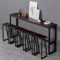Brown Modern Style Bar Table Solid Wood and Iron Balcony Casual Bar Table 78.7"L x 15.7"W x 41.3"H Without Chairs Clearhalo 'Bar Furniture' 'Bar Tables' 'bar_tables' 'furn' 'furn_bar_tables' 'Furniture' 'furniture_bar_tables' 'Kitchen & Dining Furniture' 4729470