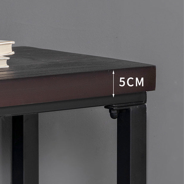 Brown Modern Style Bar Table Solid Wood and Iron Balcony Casual Bar Table Clearhalo 'Bar Furniture' 'Bar Tables' 'bar_tables' 'furn' 'furn_bar_tables' 'Furniture' 'furniture_bar_tables' 'Kitchen & Dining Furniture' 4729475