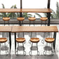 Brown Modern Style Bar Table in Solid Wood and Iron Coffee Shop Bar Table 55.1"L x 17.7"W x 41.3"H Without Chairs Clearhalo 'Bar Furniture' 'Bar Tables' 'bar_tables' 'furn' 'furn_bar_tables' 'Furniture' 'furniture_bar_tables' 'Kitchen & Dining Furniture' 4729494