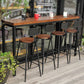 Dark Brown Modern Style Bar Table in Solid Wood and Metal Balcony Bar Table Without Chairs Clearhalo 'Bar Furniture' 'Bar Tables' 'bar_tables' 'furn' 'furn_bar_tables' 'Furniture' 'furniture_bar_tables' 'Kitchen & Dining Furniture' 4729527
