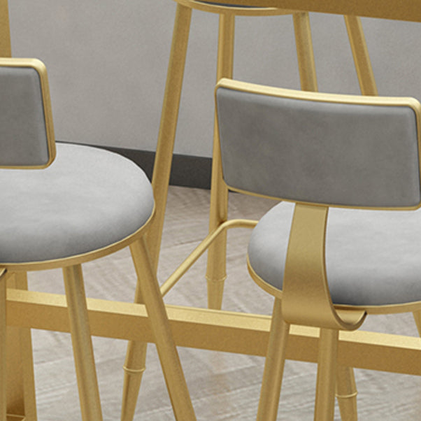 White Glam Style Bar Table in Faux Marble and Metal Rectangle Milk Tea Shop Bar Table Clearhalo 'Bar Furniture' 'Bar Tables' 'bar_tables' 'Furniture' 'furniture_bar_tables' 'Kitchen & Dining Furniture' 4729551