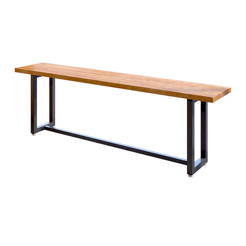 Brown Modern Style Bar Table Solid Wood and Iron with Trestle Coffee Shop Bar Table Without Chairs Clearhalo 'Bar Furniture' 'Bar Tables' 'bar_tables' 'furn' 'furn_bar_tables' 'Furniture' 'furniture_bar_tables' 'Kitchen & Dining Furniture' 4729568