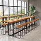 Brown Modern Style Specialty Bar Table Solid Wood and Iron Coffee Shop Bar Table 98.4"L x 17.7"W x 41.3"H Without Chairs Clearhalo 'Bar Furniture' 'Bar Tables' 'bar_tables' 'furn' 'furn_bar_tables' 'Furniture' 'furniture_bar_tables' 'Kitchen & Dining Furniture' 4729584
